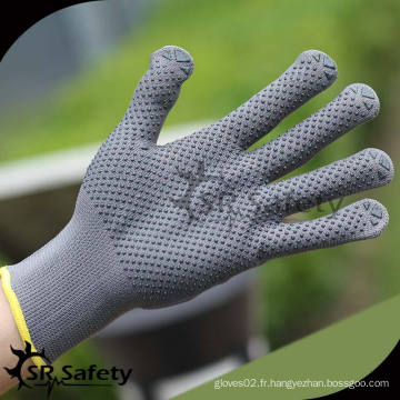 SRSAFETY 13G Chaîne tricoté en nylon pvc dot gants, travail gants pointillés grandes mains gant finger gants